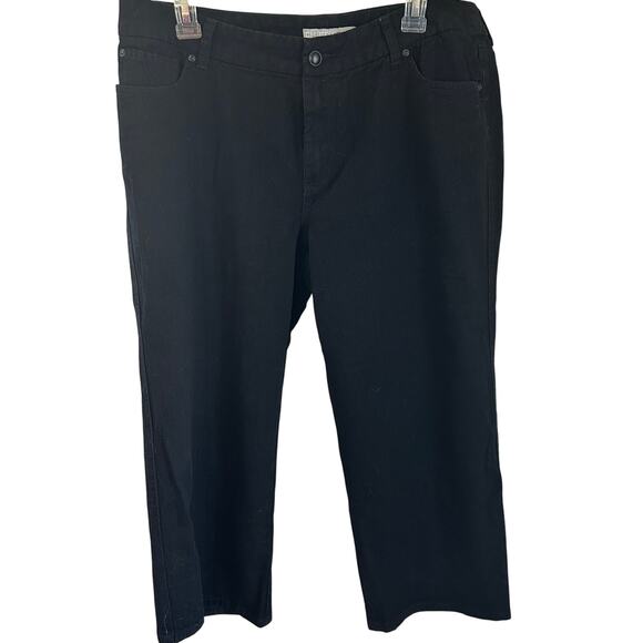 Chico’s Platinum black cropped jeans capris embellished back pockets size 3 - Picture 1 of 7